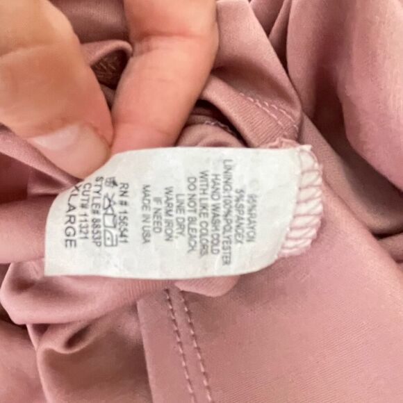 Pinkblush Long Stretch Rayon Lace Round Neck Long Sleeve Maxi Dress sz. XL #YY - Picture 11 of 12